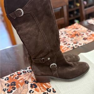 Audrey Brooke Suede Knee-High Boots